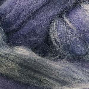 Merinould med silke håndfarvet-blåviolet